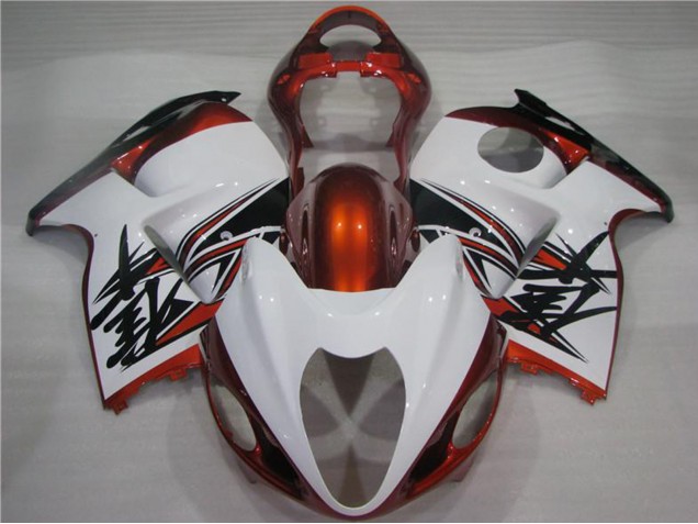 Carenados Moto Suzuki GSXR 1300 Hayabusa 1996-2007 - Blanco Naranja Negro