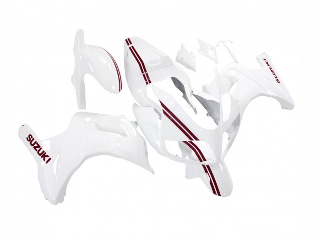 Carenados Moto Suzuki SV650 2003-2013 - Blanco Rojo Oscuro Línea