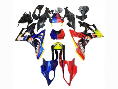 Carenados Moto BMW S1000RR 2009-2014 - Rojo Azul Amarillo Tiburón