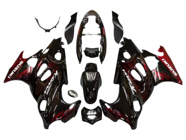 Carenados Moto Suzuki GSX600F/GSX750F 2004-2006 - Negro Brillante Rojo Llama