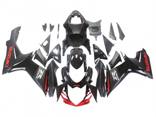 Carenados Moto Suzuki GSXR 600 / GSXR 750 2011-2024 - Negro Gris Rojo Línea
