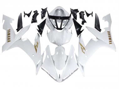 Carenados Moto Yamaha YZF 1000 R1 2004-2006 - Blanco Oro Calcomanías