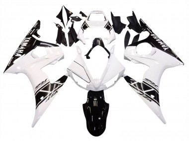 Carenado Moto Yamaha YZF R6 2003-2004 - Blanco Negro Brillante