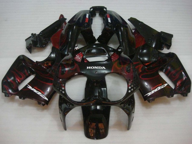 Carenados Moto Honda CBR900RR 893 1992-1993 - Negro Brillante Rojo Llama