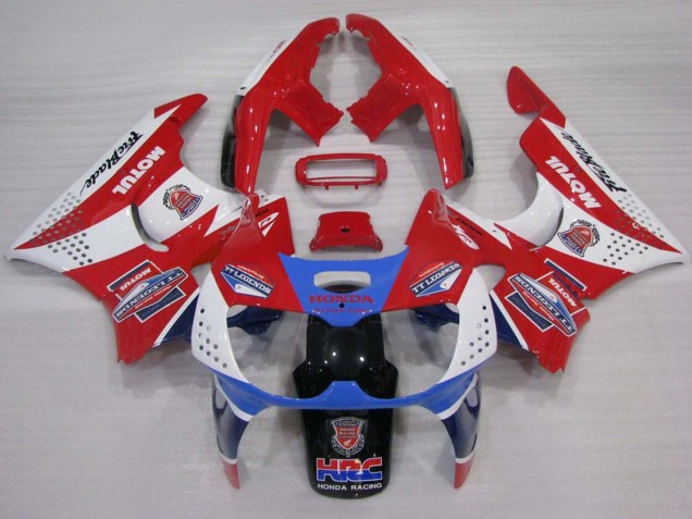 Carenados Moto Honda CBR900RR 893 1994-1995 - Blanco Rojo Azul Claro Motul