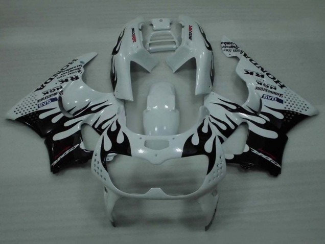 Carenados Moto Honda CBR900RR 893 1994-1995 - Blanco Negro Brillante Llama
