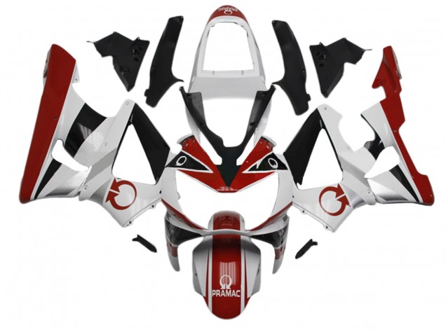 Carenados Moto Honda CBR900RR 929 2000-2001 - Blanco Rojo Negro Brillante Pramac