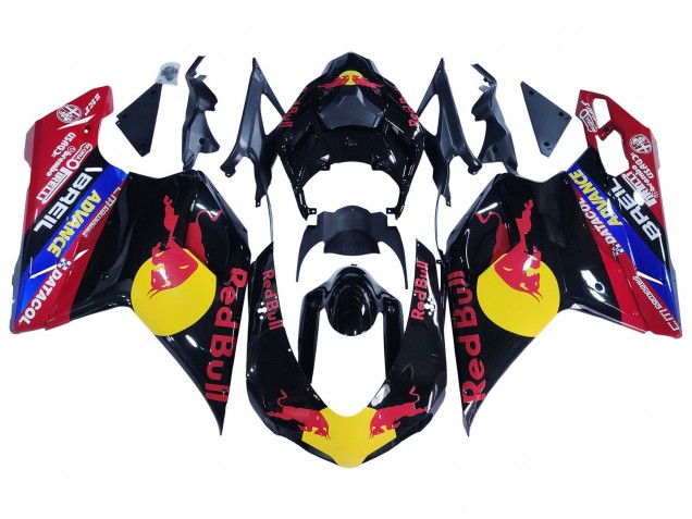 Carenados Moto Ducati 848/1098/1198 2007-2014 - Negro Brillante Amarillo Azul Rojo Bull