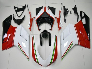 Carenados Moto Ducati 848/1098/1198 2007-2014 - Blanco Rojo Verde Negro Brillante