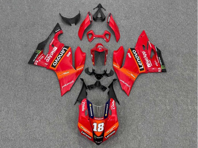 Carenados Moto Ducati Panigale 899/1199 2011-2014 - Rojo Naranja Negro Monstruo Lenovo 18