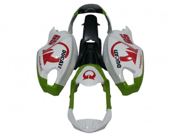 Carenados Moto Ducati Monster 696 796 1100 1100S 2008-2012 - Blanco Verde Rojo Pramac