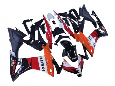 Carenados Moto Honda CBR500R 2013-2015 - Naranja Blanco Rojo Negro Brillante Repsol 3