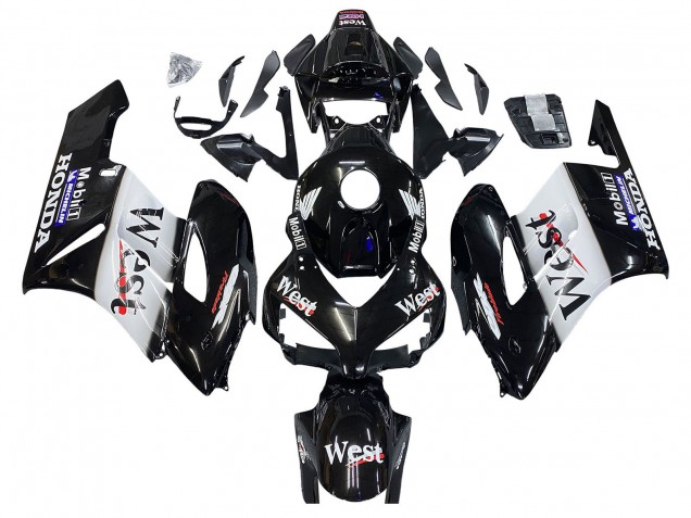 Carenados Moto Honda CBR1000RR 2004-2005 - Negro Brillante Blanco West