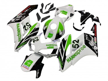 Carenados Moto Honda CBR1000RR 2004-2005 - Blanco Verde Negro Brillante Hannspree 52