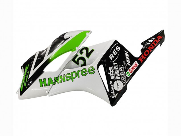 Carenados Moto Honda CBR1000RR 2004-2005 - Blanco Verde Negro Brillante Hannspree 52