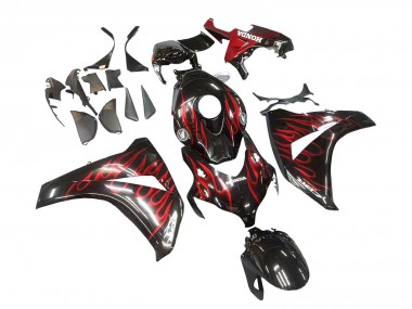Carenado Moto Honda CBR1000RR 2008-2011 - Negro Brillante Rojo Llama