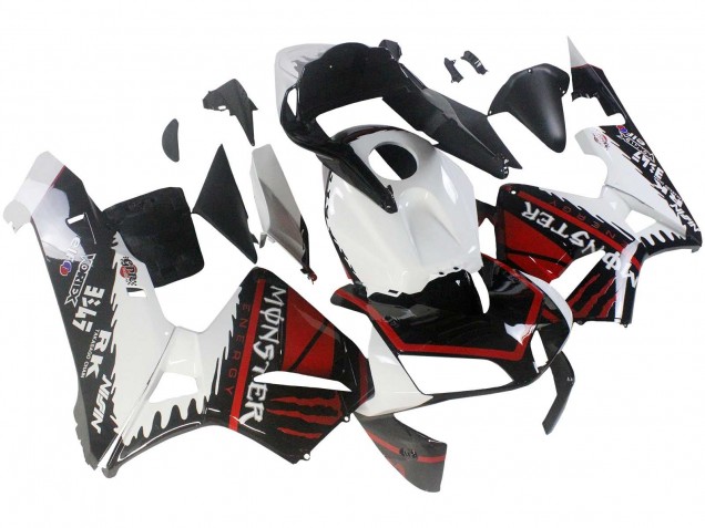 Carenados Moto Honda CBR600RR 2003-2004 - Blanco Rojo Negro Brillante Monstruo