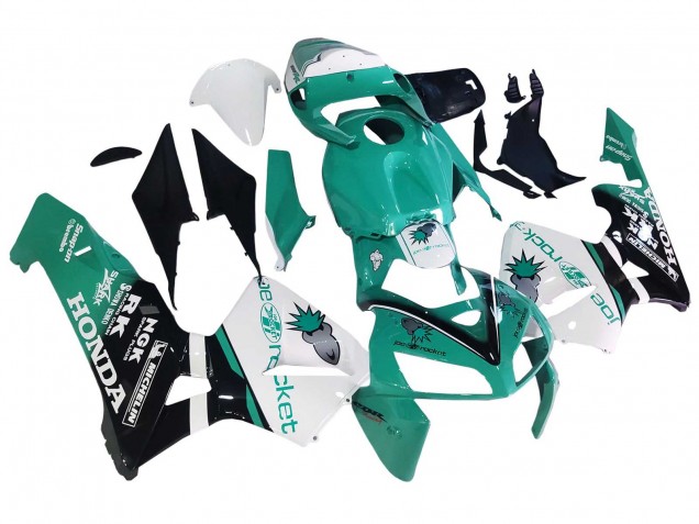 Carenados Moto Honda CBR600RR 2005-2006 - Verde Claro Blanco Negro Brillante Joe Rocket