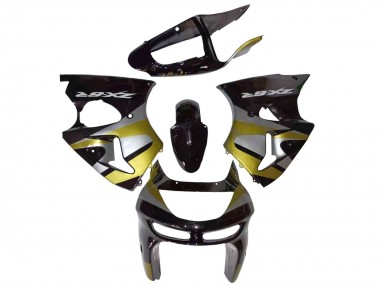 Carenados Moto Kawasaki ZX6R 1998-1999 - Negro Brillante Plata Amarillo
