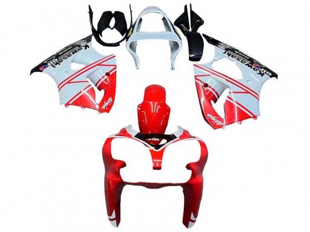 Carenados Moto Kawasaki ZX6R 2000-2002 - Blanco Rojo Negro