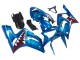 Carenados Moto Kawasaki ZX6R 2003-2004 - Azul Blanco Rojo Tiburón