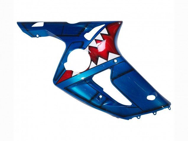 Carenados Moto Kawasaki ZX6R 2003-2004 - Azul Blanco Rojo Tiburón