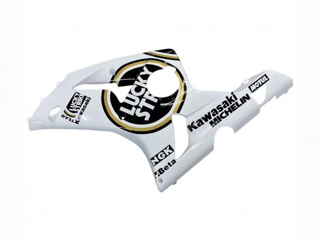 Carenados Moto Kawasaki ZX6R 2003-2004 - Blanco Negro Motul Lucky Strike