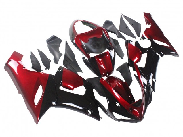 Carenado Moto Kawasaki ZX6R 2005-2006 - Rojo Negro Brillante