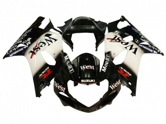 Carenados Moto Suzuki GSXR 600 / GSXR 750 2001-2003 - Negro Brillante Blanco West Rojo
