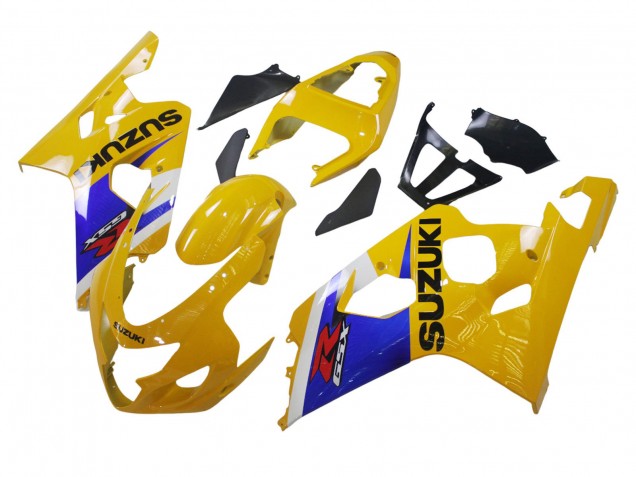 Carenado Moto Suzuki GSXR 600 / GSXR 750 2004-2005 - Amarillo Blanco Azul Negro