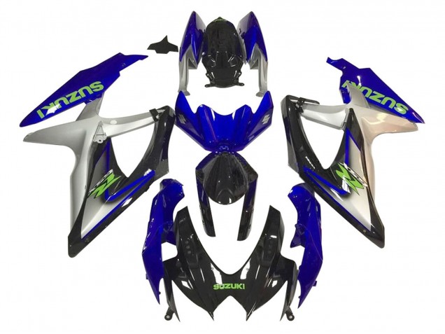 Carenados Moto Suzuki GSXR 600 / GSXR 750 2006-2007 - Plata Azul Negro Brillante Verde