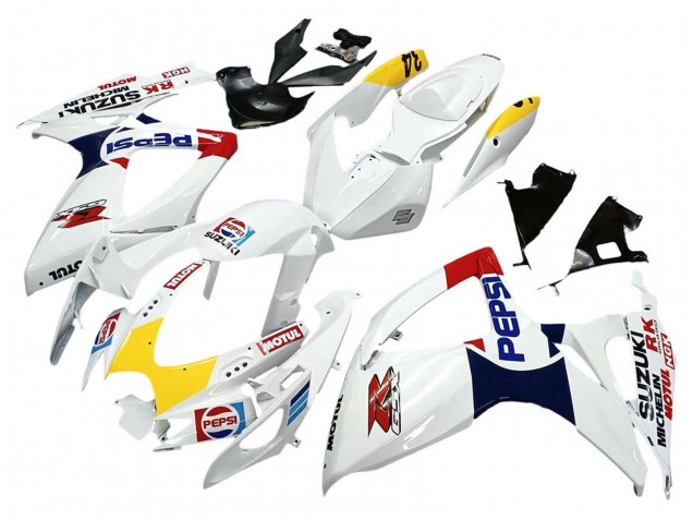 Carenados Moto Suzuki GSXR 600 / GSXR 750 2006-2007 - Blanco Rojo Amarillo Motul