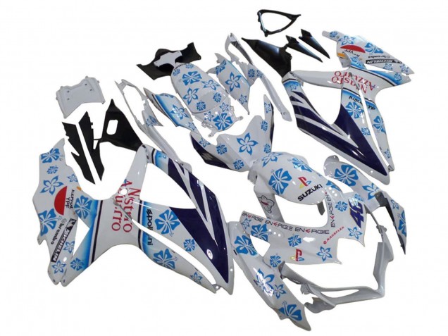 Carenados Moto Suzuki GSXR 600 / GSXR 750 2006-2007 - Blanco Azul Negro Rojo Nastro Azzurro