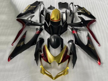 Carenados Moto Suzuki GSXR 600 / GSXR 750 2006-2007 - Oro Negro Mate Rojo