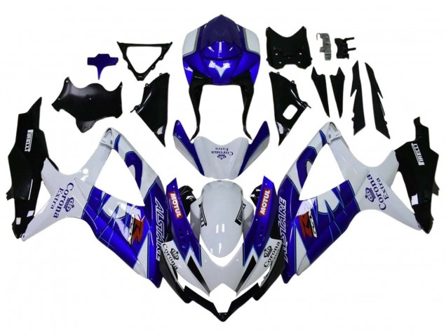 Carenados Moto Suzuki GSXR 600 / GSXR 750 2008-2010 - Blanco Azul Negro Mate Rojo Motul