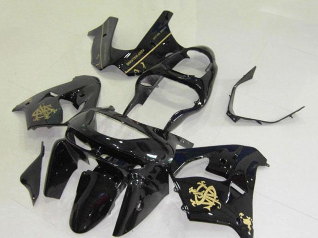 Carenados Moto Kawasaki ZX9R 1998-1999 - Negro Brillante Oro Jw