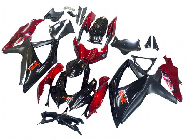 Carenado Moto Suzuki GSXR 600 / GSXR 750 2008-2010 - Rojo Negro Brillante