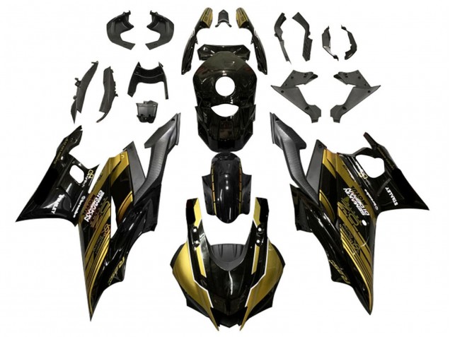 Carenados Moto Yamaha YZF R3/R25 2019-2021 - Oro Negro Brillante Semakin Didepan