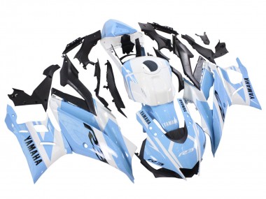 Carenados Moto Yamaha YZF R3/R25 2022-2024 - Blanco Azul Claro