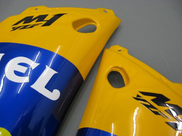 Carenados Moto Yamaha YZF 1000 R1 2000-2001 - Blanco Amarillo Azul Motul Camello
