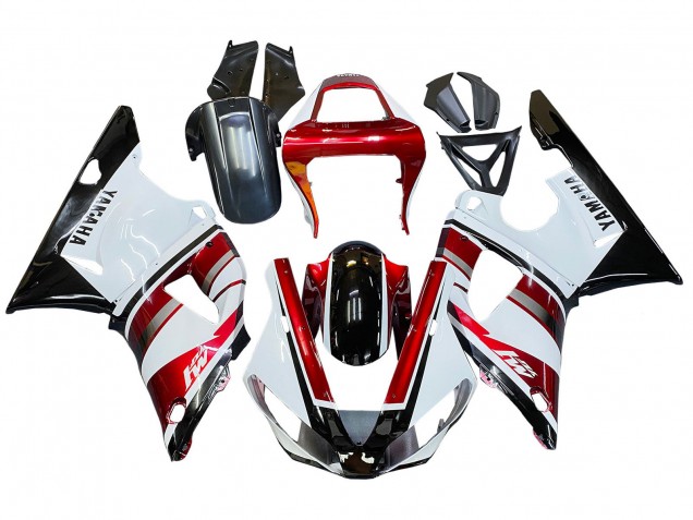 Carenado Moto Yamaha YZF 1000 R1 2000-2001 - Rojo Blanco Negro Brillante