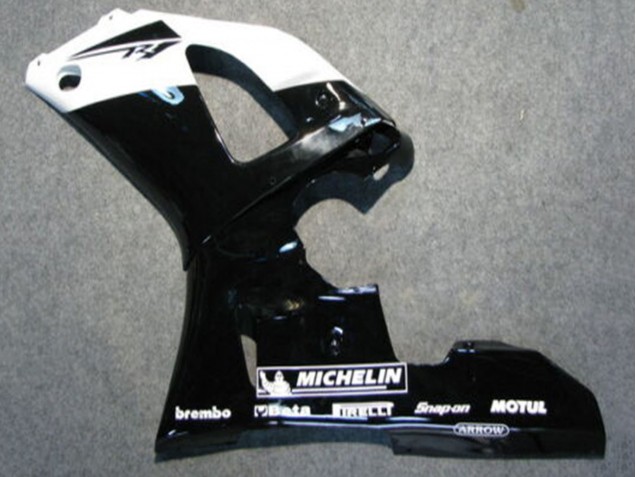 Carenados Moto Yamaha YZF 1000 R1 2000-2001 - Negro Brillante Blanco Michelin