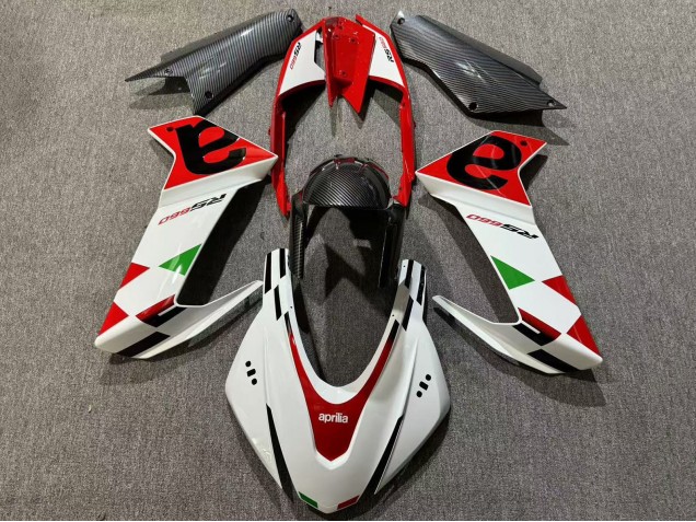 Carenados Moto Aprilia RS660 2020-2024 - Blanco Rojo Negro FibraCarbono Verde