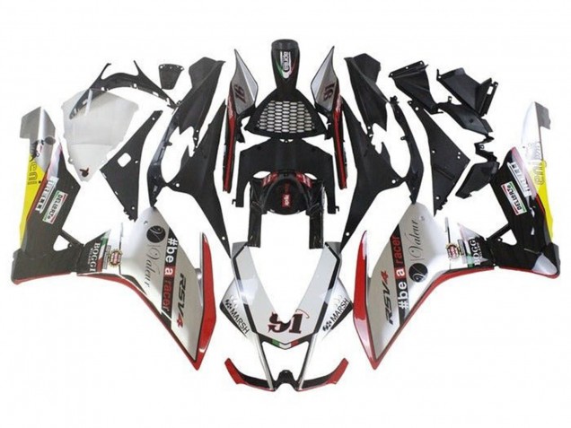 Carenados Moto Aprilia RSV4 1000 2009-2015 - Plata Rojo Verde Amarillo Faro