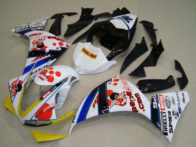 Carenados Moto Yamaha YZF R1 2009-2011 - Blanco Rojo Amarillo Negro Pepe Phone Dark Dog