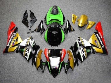 Carenados Moto Kawasaki ZX10R 2004-2005 - Oro Negro Verde Blanco Rojo