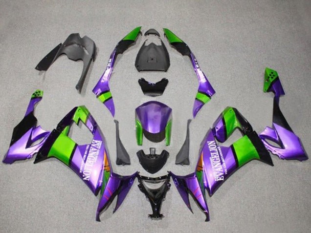 Carenados Moto Kawasaki ZX10R 2008-2010 - Púrpura Verde Negro Evangelion