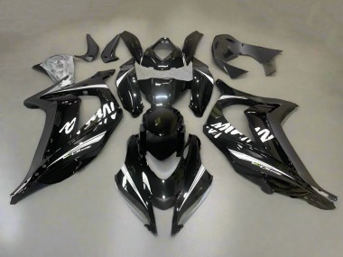 Carenados Moto Kawasaki ZX10R 2016-2020 - Negro Brillante Blanco Raya