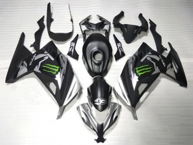 Carenados Moto Kawasaki EX300 2013-2024 - Negro Mate Plata Verde Monstruo