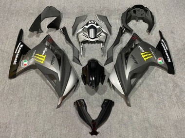 Carenados Moto Kawasaki EX300 2013-2024 - Gris Mate Negro Amarillo Monstruo